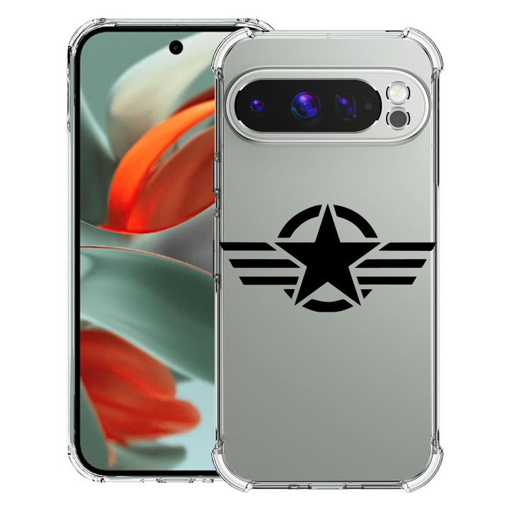BestCase® Husa pentru Google Pixel 9 Pro XL, Anti Shock 1.5MM, U.S. Army Star, Protectie camera, ecran si colturi, 1946015 AS 1661