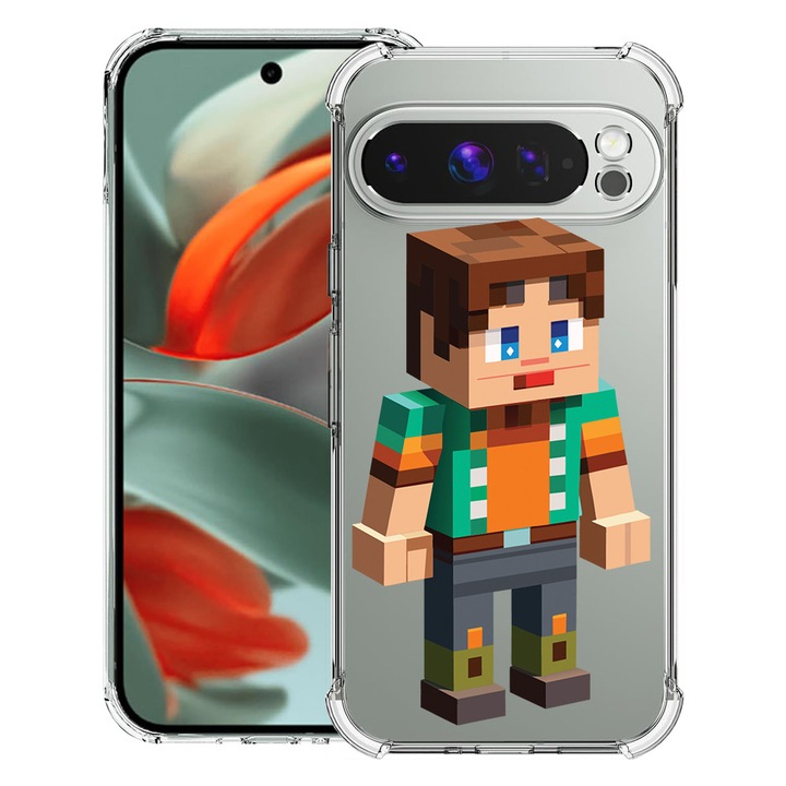 BestCase® Husa pentru Google Pixel 9 Pro XL, Anti Shock 1.5MM, Minecraft Character, Protectie camera, ecran si colturi, 1946015 AS 1682