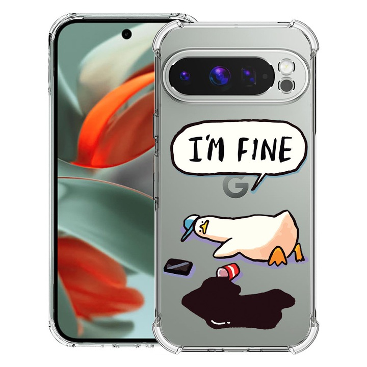 BestCase® Husa Anti Shock 1.5mm Compatibil cu Google Pixel 10 Pro / Pixel 10, cu Design Duck Life - I'm Fine, Reinforced 4 Corners, 3119593 AS 963