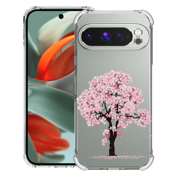 BestCase® Husa Anti Shock 1.5mm Compatibil cu Google Pixel 10 Pro / Pixel 10, cu Design Cherry Blossom Trees, Reinforced 4 Corners, 3119593 AS 1833