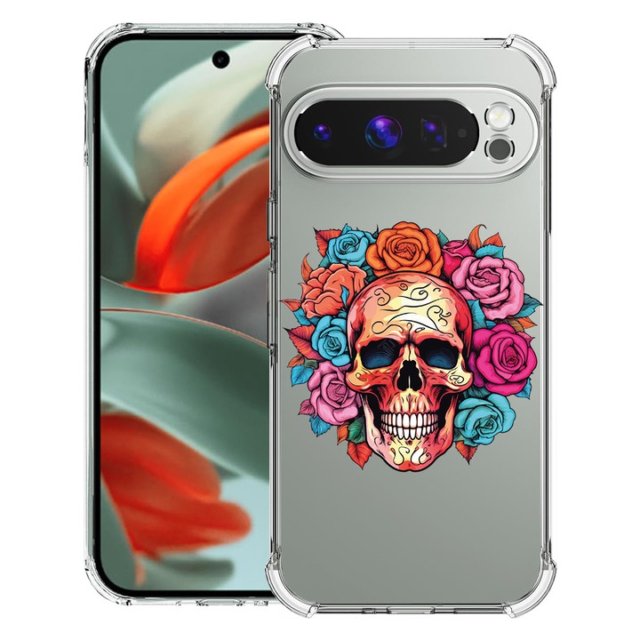 BestCase® Husa pentru Google Pixel 9 Pro XL, Anti Shock 1.5MM, Dream Colors - Skull, Protectie camera, ecran si colturi, 1946015 AS 1582