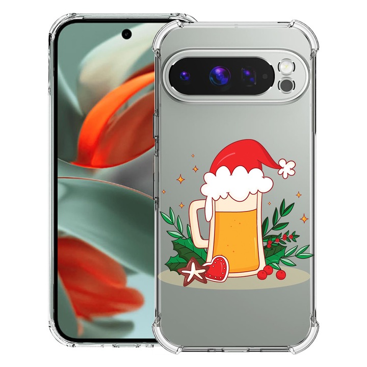 BestCase® Husa Anti Shock 1.5mm Compatibil cu Google Pixel 10 Pro / Pixel 10, cu Design Xmas Beer, Reinforced 4 Corners, 3119593 AS 1607