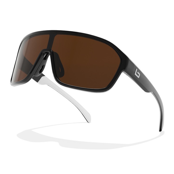 Ochelari de soare b BURANO VISIONE, sportivi, lentile transparente, design ergonomic, culoare negru, dimensiuni standard