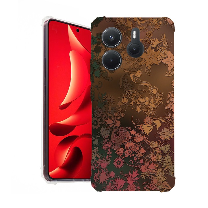 BestCase® Husa pentru Xiaomi Redmi Note 14 5G, Anti Shock 1.5MM, Golden Feathers, Protectie camera, ecran si colturi, 1938401 AS 1152