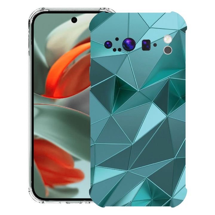BestCase® Husa pentru Google Pixel 9 Pro XL, Anti Shock 1.5MM, Green Mosaic, Protectie camera, ecran si colturi, 1946015 AS 1251