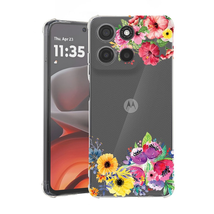 BestCase® Husa Anti Shock pentru Motorola Moto G86 cu Design Flowers, 2052061 AS 56