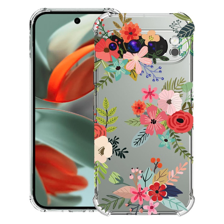 BestCase® Husa pentru Google Pixel 9 Pro XL, Anti Shock 1.5MM, Flowers, Protectie camera, ecran si colturi, 1946015 AS 630