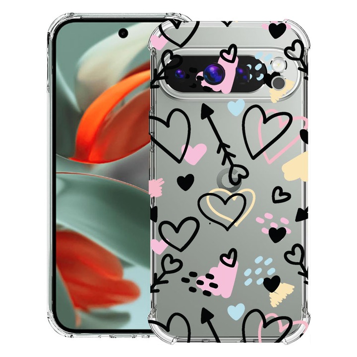 BestCase® Husa pentru Google Pixel 9 Pro XL, Anti Shock 1.5MM, Love Symbols, Protectie camera, ecran si colturi, 1946015 AS 764