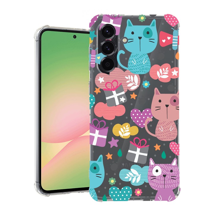 BestCase® Husa pentru Samsung Galaxy S25, Anti Shock 1.5MM, Lovely Cat, Protectie camera, ecran si colturi, 1946017 AS 41