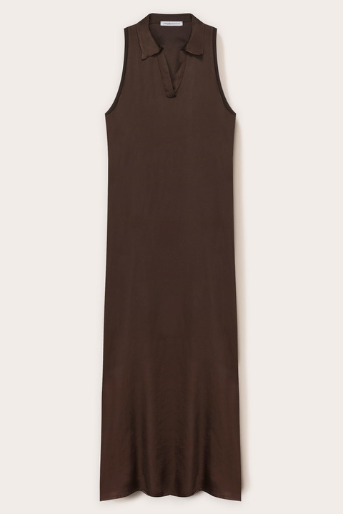 Motivi, Rochie maxi cu guler, Maro inchis, XS