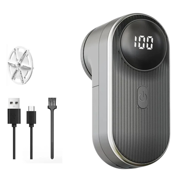 Aspirator de scame electric, 5W, 3 viteze, negru, cu cutie de colectare detasabila