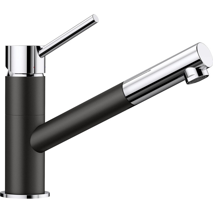 Konyhai csaptelep, Kano-S, fekete, 350 mm, 360°-ban forgó fúvókával