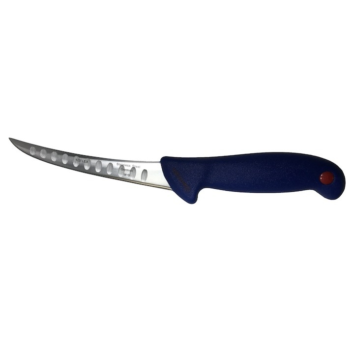 Pachet profesional pentru macelarie, dezosat, injunghiat, transat, filetat, 5 cutite, suport magnetic, masat pentru ascutit, satar, Dactylion®