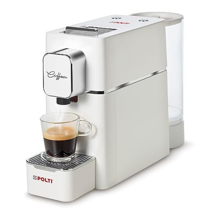 Espressor POLTI Coffea S15W, compatibil cu capsule ESE 44 mm, rezervor 0, 85 l, presiune pompa 19 bar, culoare alb