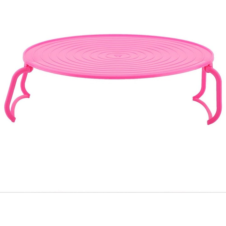 Suport pentru cuptor cu microunde, multifunctional, roz, 23.5x23.5x8cm