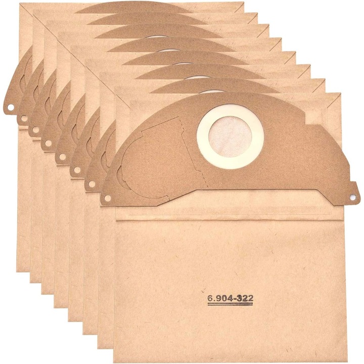 Set 8 saci de praf pentru aspirator Karcher 6.904-322, 23.8x24.5cm, compatibil cu A2000 A2099 WD2 A2004