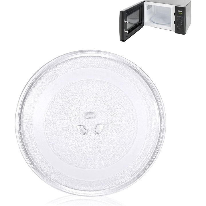 Кръгла стъклена чиния за микровълнова фурна 24.5см, дизайн Y, лесна за почистване
