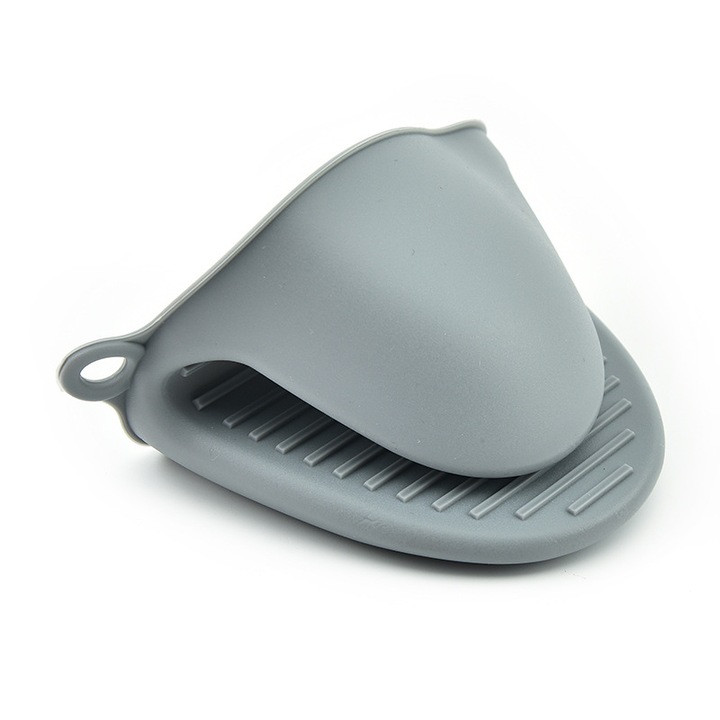 Hőálló szilikon konyhai kesztyű, 2 pár, szürke, 9,5x8,3 cm