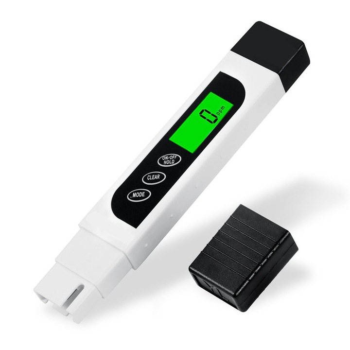 Tester de calitate a apei, termometru, iluminare de fundal, functie de auto-blocare, 5x15cm