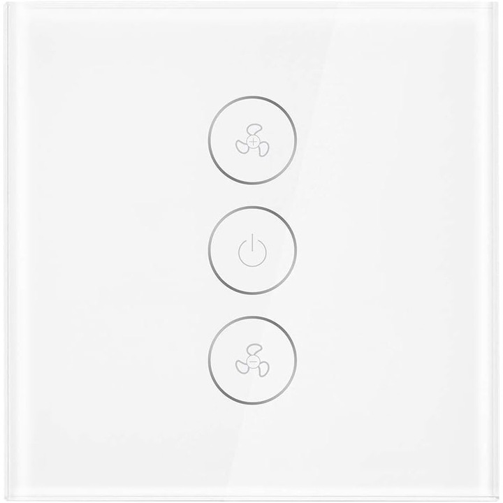 WiFi превключвател за вентилатор, гласов контрол Alexa Google, регулиране на скоростта, 400W, приложение SmartLife