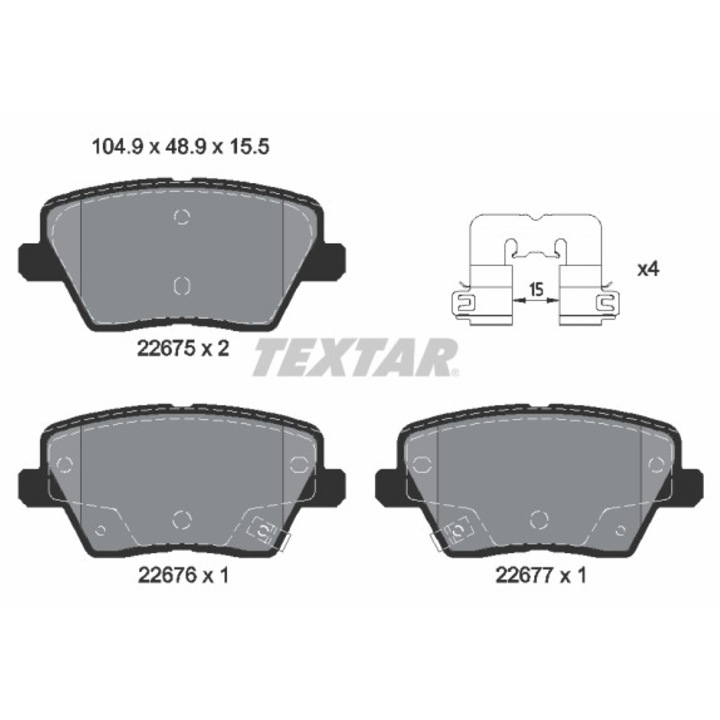 Fékbetét készlet, tárcsafék TEXTAR 2267501