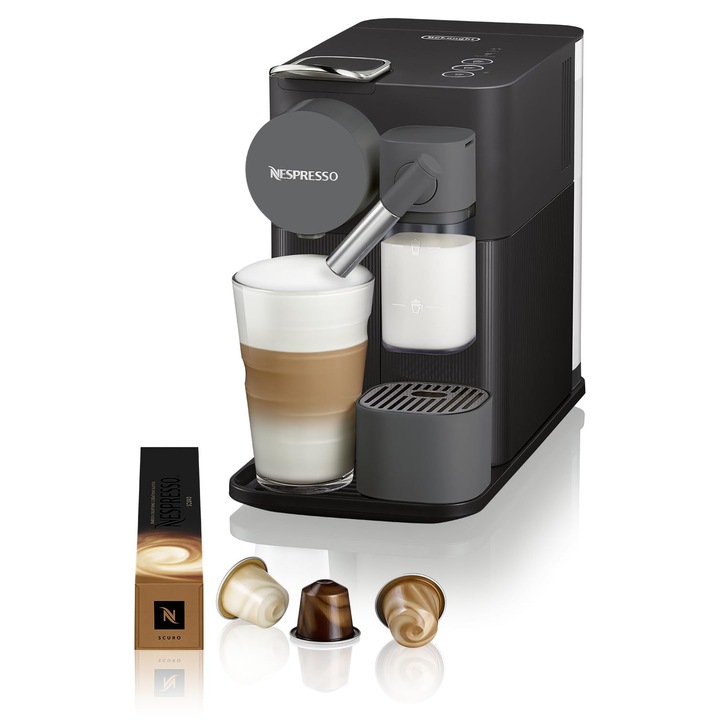 Aparat de cafea Nespresso Lattissima One, 1500W, rezervor 1L, negru
