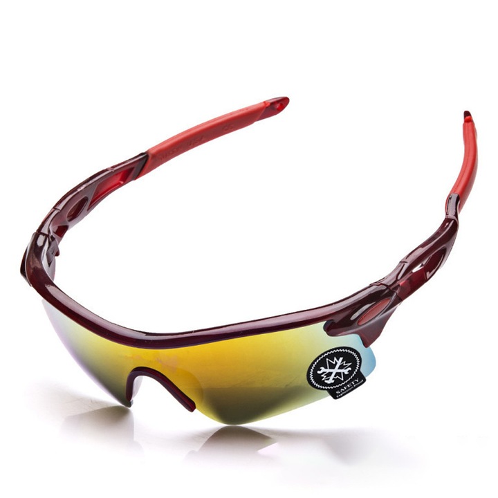 Ochelari sport HERUSI rosu 15x5cm elastic silicon