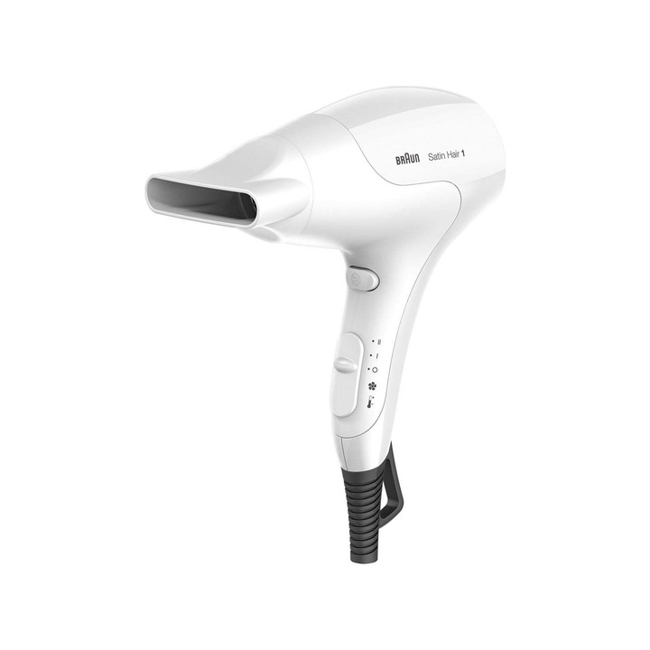 Сешоар Braun HD180, 2000 W, 3 температурни настройки, класически, бял