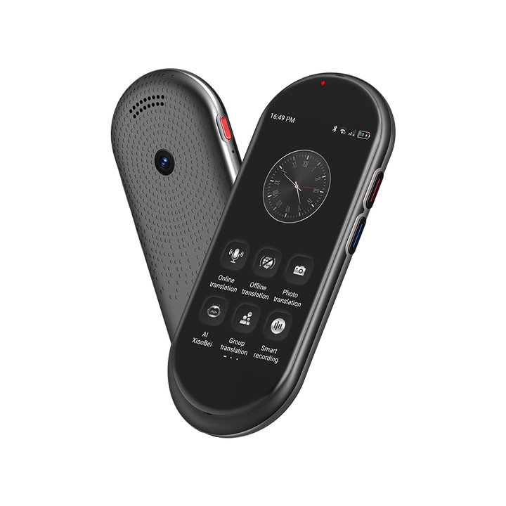 Многофункционален интелигентен преводач, незабавен онлайн гласов превод на 138 езика, поддържа 4G/WiFi/hotspot SIM карта, функция за превод на снимки, функция за превод, 4.0-инчов HD сензорен екран, 1500 mAh, дълъг живот на батерията, черен