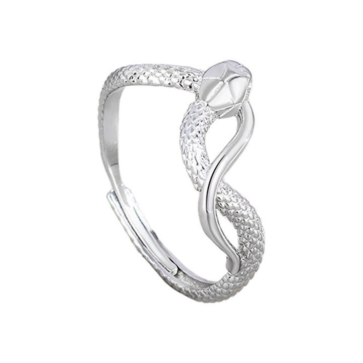 Inel barbati, Aliaj, Ajustabil, Vintage, Argintiu