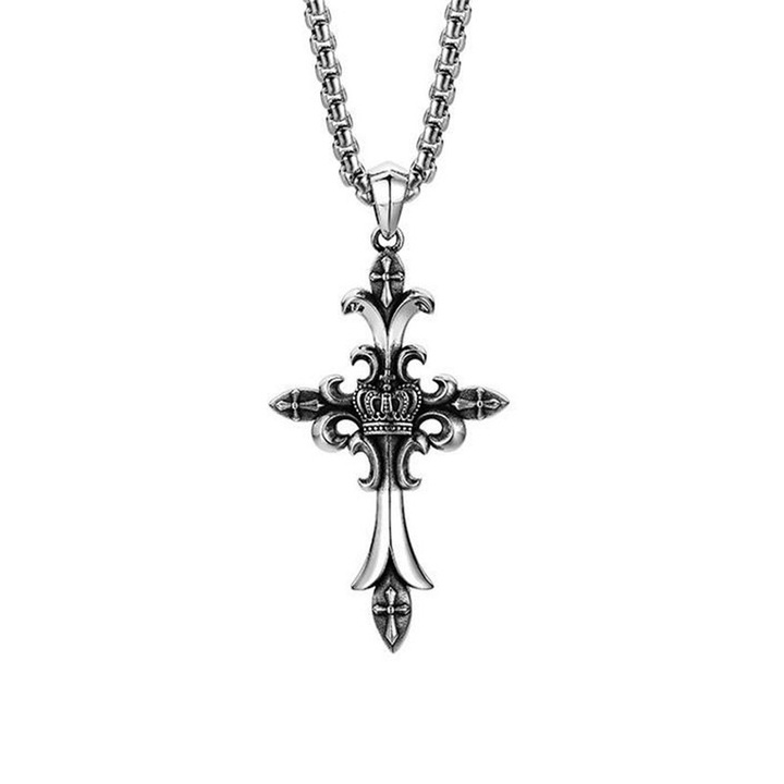 Colier cu pandantiv vintage pentru barbati, aliaj, pandantiv 4cm, lant 55cm