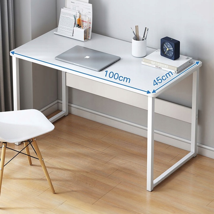 Birou alb pentru tineri cu raft, 100 x 45 x 73 cm, BADU