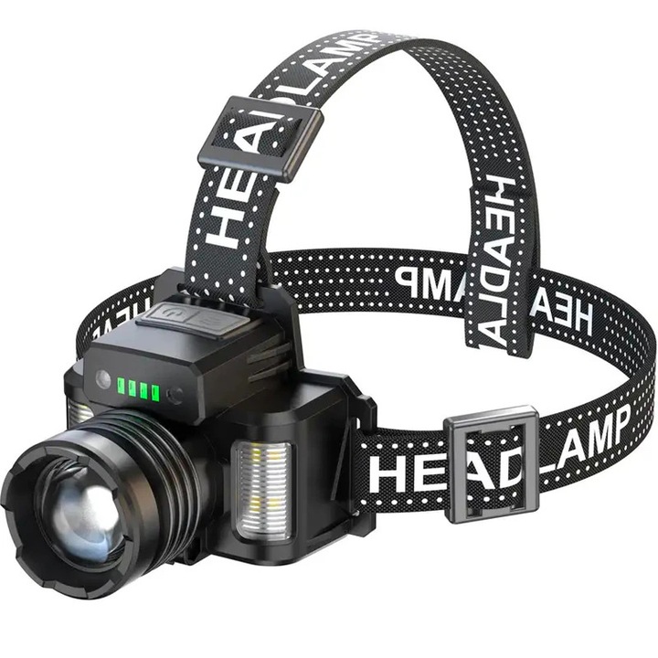 LED фенер, 30W, 5000K, 6000 mAh, 500 метра, Комплект с кабел за зареждане