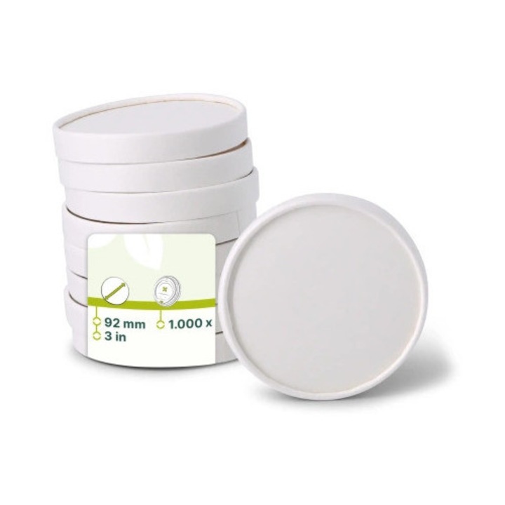 Еднократни бели хартиени капачки за чаши за сладолед 92мм 50бр