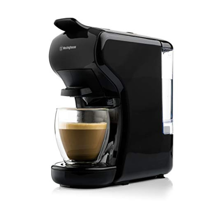 Westinghouse 3 az 1-ben kapszulás kávéfőző - Kapszula kávéfőző Nespresso, Dolce Gusto és őrölt kávéhoz, energiatakarékos gyorsfőző rendszer, csepptálca és 0,7 literes víztartály fekete