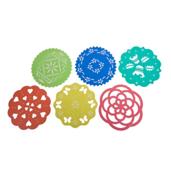 Set 6 sabloane pentru pudrat, din plastic, Delicia Set 6 sabloane pentru pudrat, din plastic, Delicia