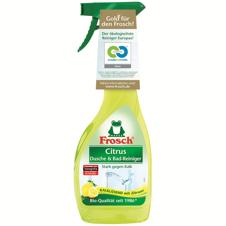 Detergent ecologic Frosch pentru suprafetetele din baie, Lime, 500ml
