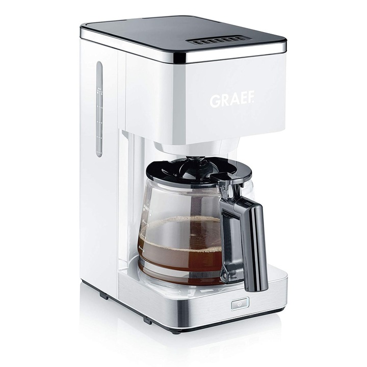 Aparat de cafea cu filtru Graef FK401EU cu ulcior de sticla, alb