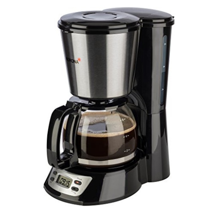 Aparat de cafea Korona 12113 din otel inoxidabil cu functie de cronometru - aparat de cafea cu filtru pentru 6 cesti cu ulcior de sticla