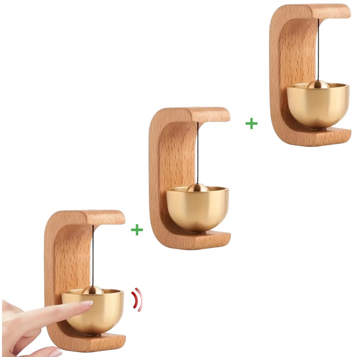Zen típusú csengő - 3 db, masszív rögzítés 2 erős mágnessel, prémium és elegáns csengő otthonra, irodába, ablakokhoz - házavató ajándék