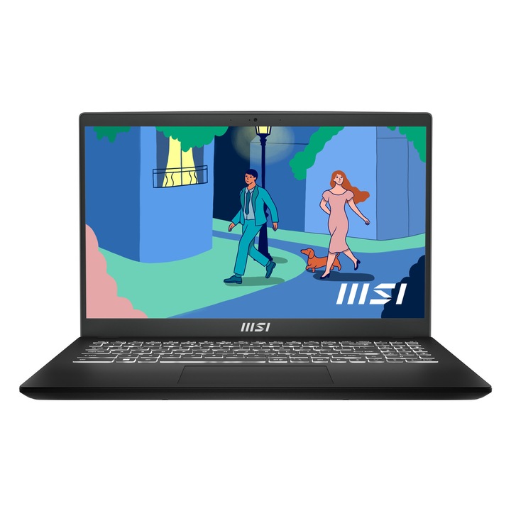 MSI Modern 15 B7M-455 15.6" FHD Ryzen 5 7430U 16GB 512GB M.2 Business Notebook Fekete