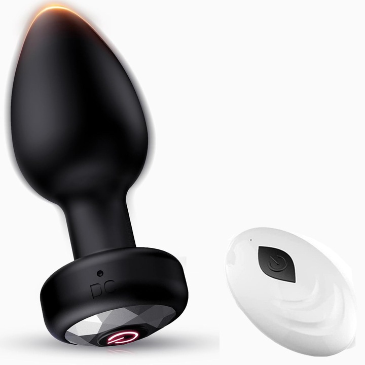 Vibráló anális dugó, Hnlhot, 3 méret, szilikon, 10 vibrációs mód, férfiaknak és nőknek