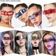 Ochelari pentru petrecere LED, design oval spatial in stil Y2K, lentile ovale translucide, rama metalica placata cu argint, ochelari de soare pentru petrecere, ochelari laser, activitati cuprinzatoare in aer liber, ochelari UV400 pentru femei si barbati