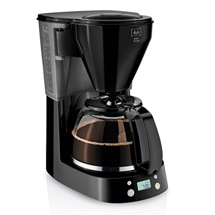 Melitta Easy Timer - Aparat de cafea cu filtru - cu ulcior de sticla - Functie de cronometru - Stop picurare - 10 cesti - Negru (1010-14)
