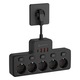 Prelungitor, LEHOTPIA, Protectie Copii, Multifunctional, Montat pe Perete, 5 Intrerupator Individuel, 2500W Maxim, 5 Prize AC + 4 Porturi USB + 1 Type C, Negru