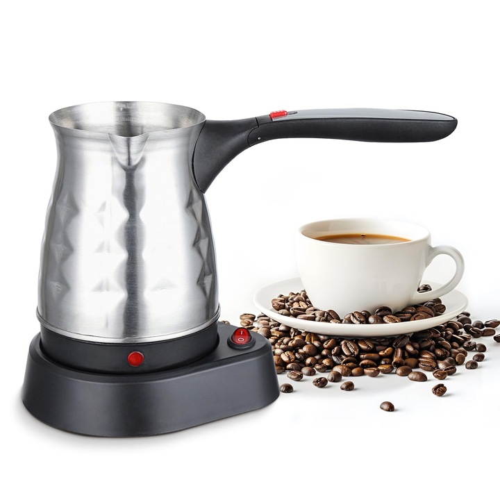 Cafetiera turceasca Baoblaze, Oala de cafea turceasca electrica de 500 ml, ceainic de cafea turceasca electric, Aparat de cafea turceasca pentru cafea turceasca pentru acasa, birou, stil B