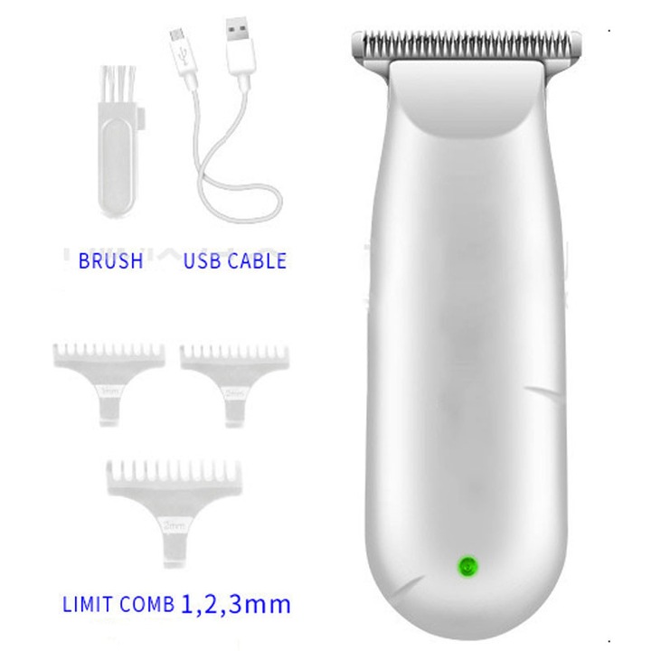 Hajvágó babáknak, gyerekeknek és felnőtteknek, Rqiurpn, 3 fésűkészlet, hordozható, USB-n újratölthető, fehér