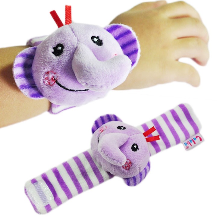 Дрънкалки за новородени, 0-6 месеца, екологичен материал, 3D бродерия, многоцветен цвят, регулируем размер