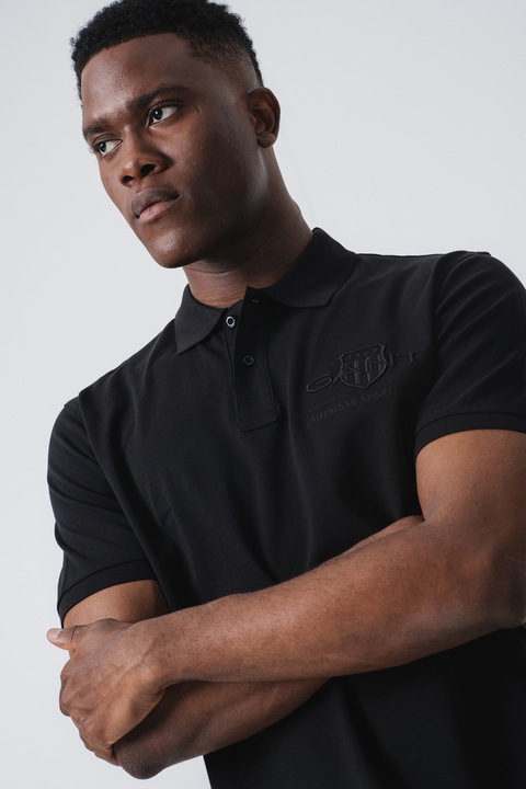 Gant, Tricou polo cu logo, Negru