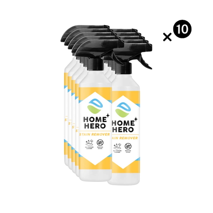 Set 10 x Solutii de Indepartat Pete si Murdarie dificila, Stain Remove, Home Hero, 500ml